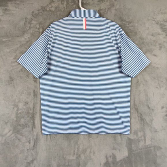 Rhoback Polo Shirt Adult Large Blue White Casual Performance Golf Golfer Men - Picture 2 of 8